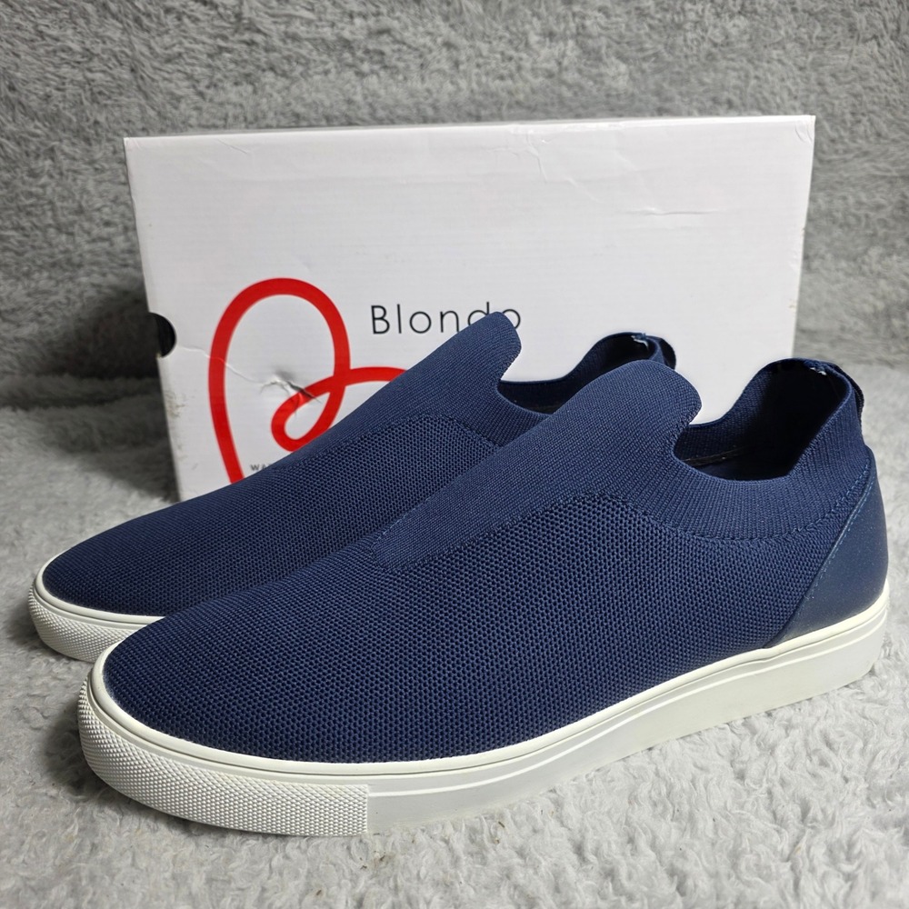 Blondo Kingsley Knit Waterproof Slip On Sneakers Men‎ Size 10 Navy Blue NEW